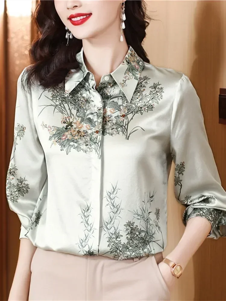 

2023 Fashion Shirts for Women OL Elegant Women Blouses Spring New Women's Luxury Blouses Female Clothing Basic Floral Women Tops