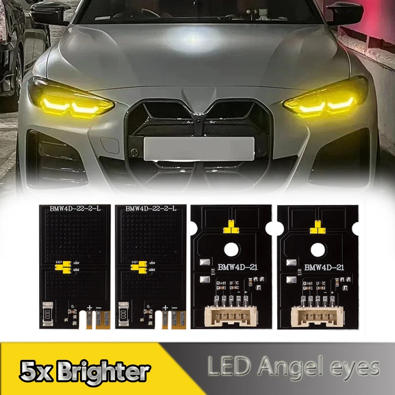 

4Pcs CSL DRL Golden Eye Modules Headlight Yellow Angel Eye Turn Signal Lights For BMW M3 M4 G22 G23 G80 G82 G83 G26 2021-2023