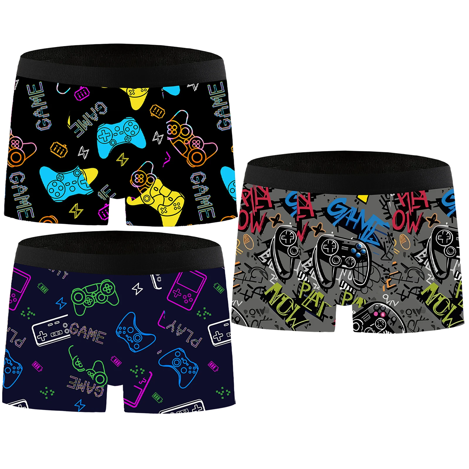 

Men Trendy Science Fiction Style Panties Gamepad Printed Pattern Underwear Comfortable Casual Fashion Boxer Briefs Men Knickers