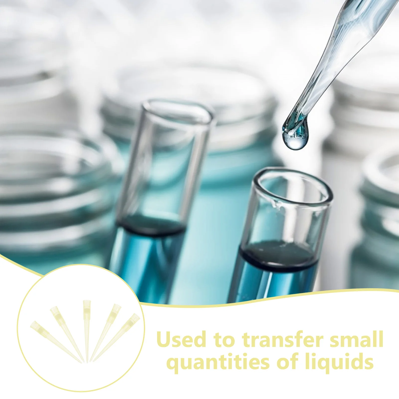 

1000Pcs Liquid Pipette Tips Plastic Transparent Pipettor Tips for Laboratory Transfer Accurate Sample Discharge