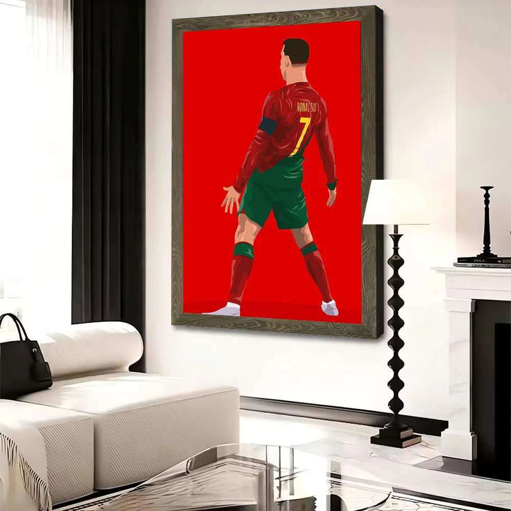 Cristiano Ronaldo in Portugal Jersey Printed Canvas Poster Personalized High Quality Wall Art Paintings for Room Ornaments Mural view 4