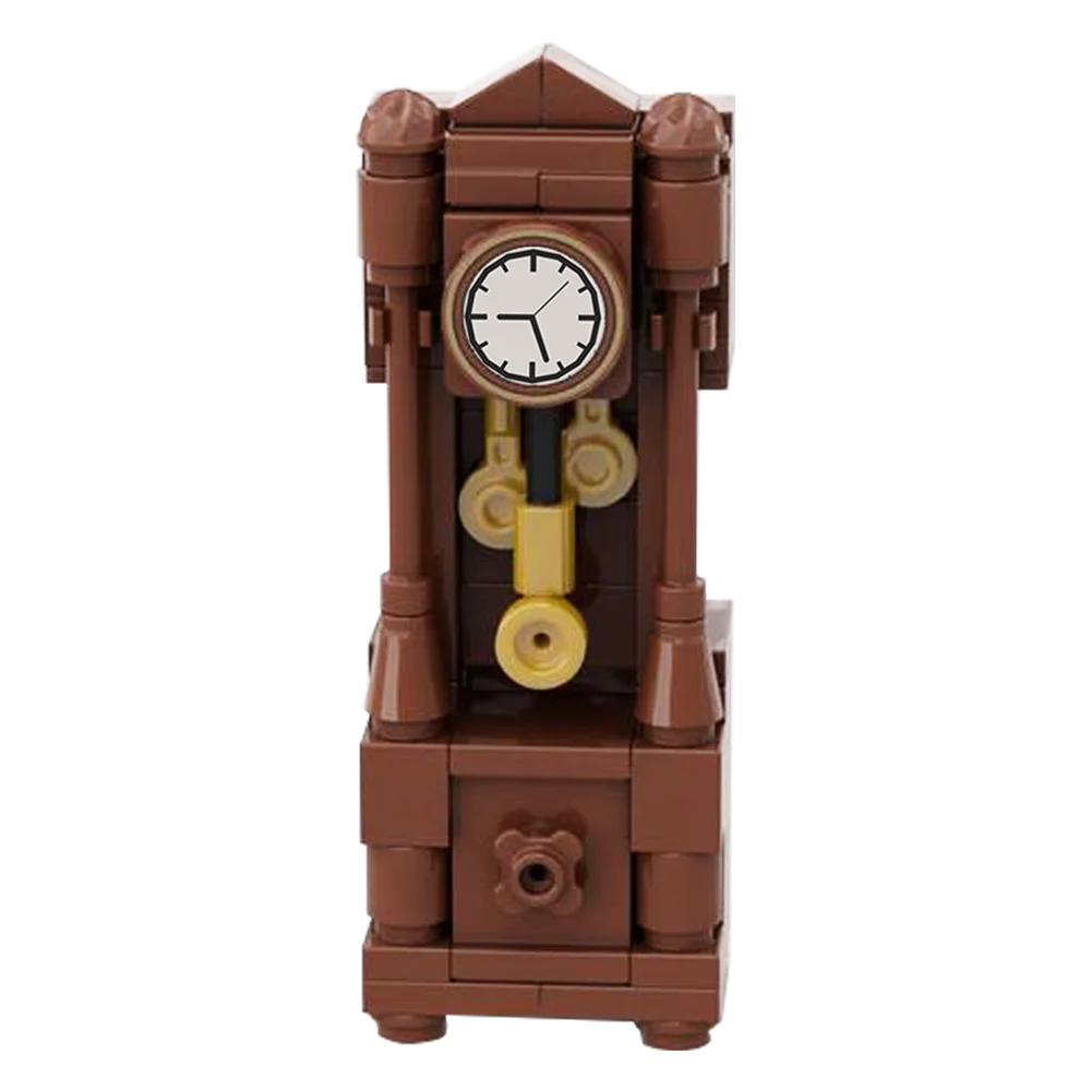 Gobricks MOC Grandfather Clock Decoration Model Fine Workmanship Building Block Set Educational Toys For Kid Birthday Gift