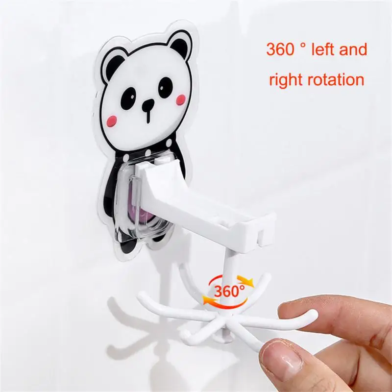 1/2PCS Rotary Hook Strong Self Adhesive Hooks Wall Hanging 6 Claw Multifunctional Key Holder Hook Kitchen Accessories