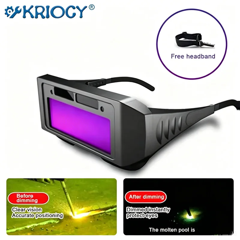 Automatisch dimmbare Schweißbrille, Lichtwechsel, automatische Verdunkelung, Anti-Augen-Schutzbrille für Schweißmasken, Brillenzubehör