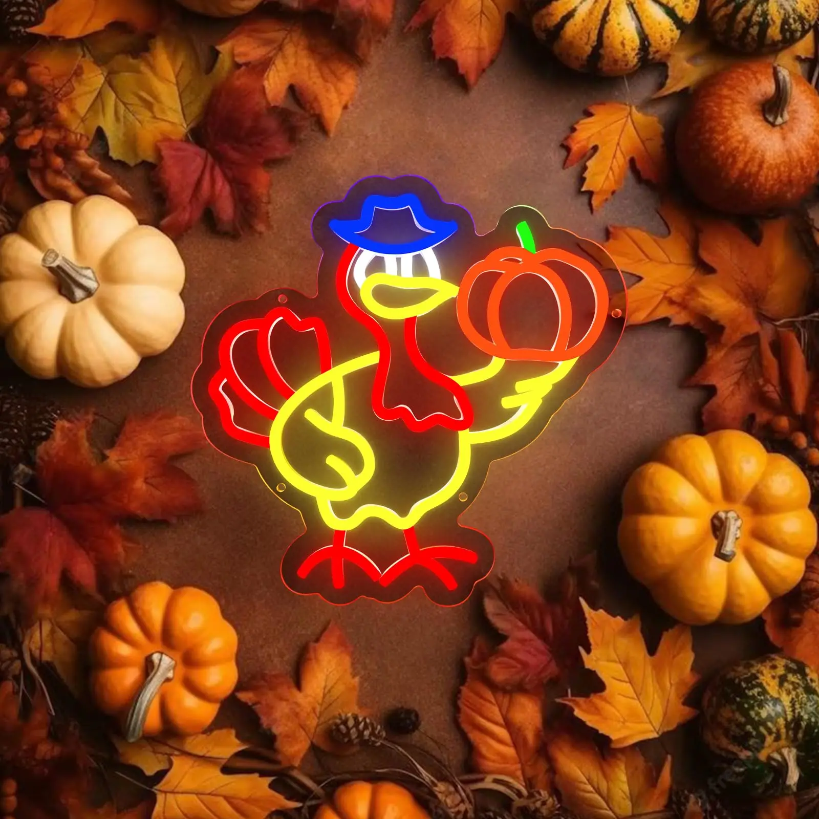 عيد الشكر اليقطين النيون تركيا علامات ضوء ديكور للتعليق على الحائط لخريف الخريف الشكر عيد الهالوين ديكور المنزل