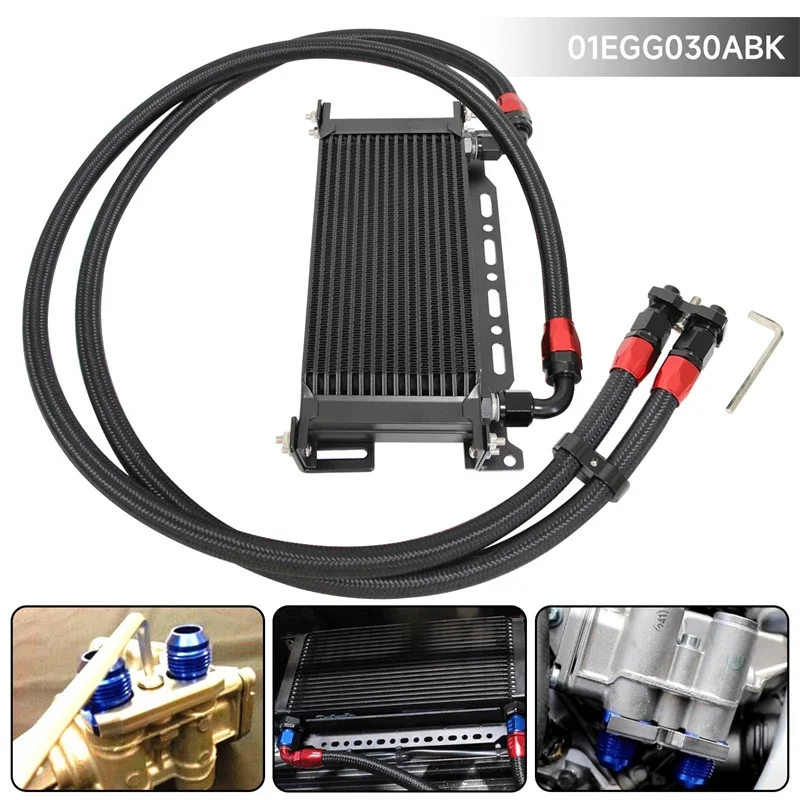 مجموعة مبرد الزيت تناسب AN10 16 صف لسيارات BMW E82 135i E36 E46 M3 E90 E92 E93 335i 335xi أسود/فضي