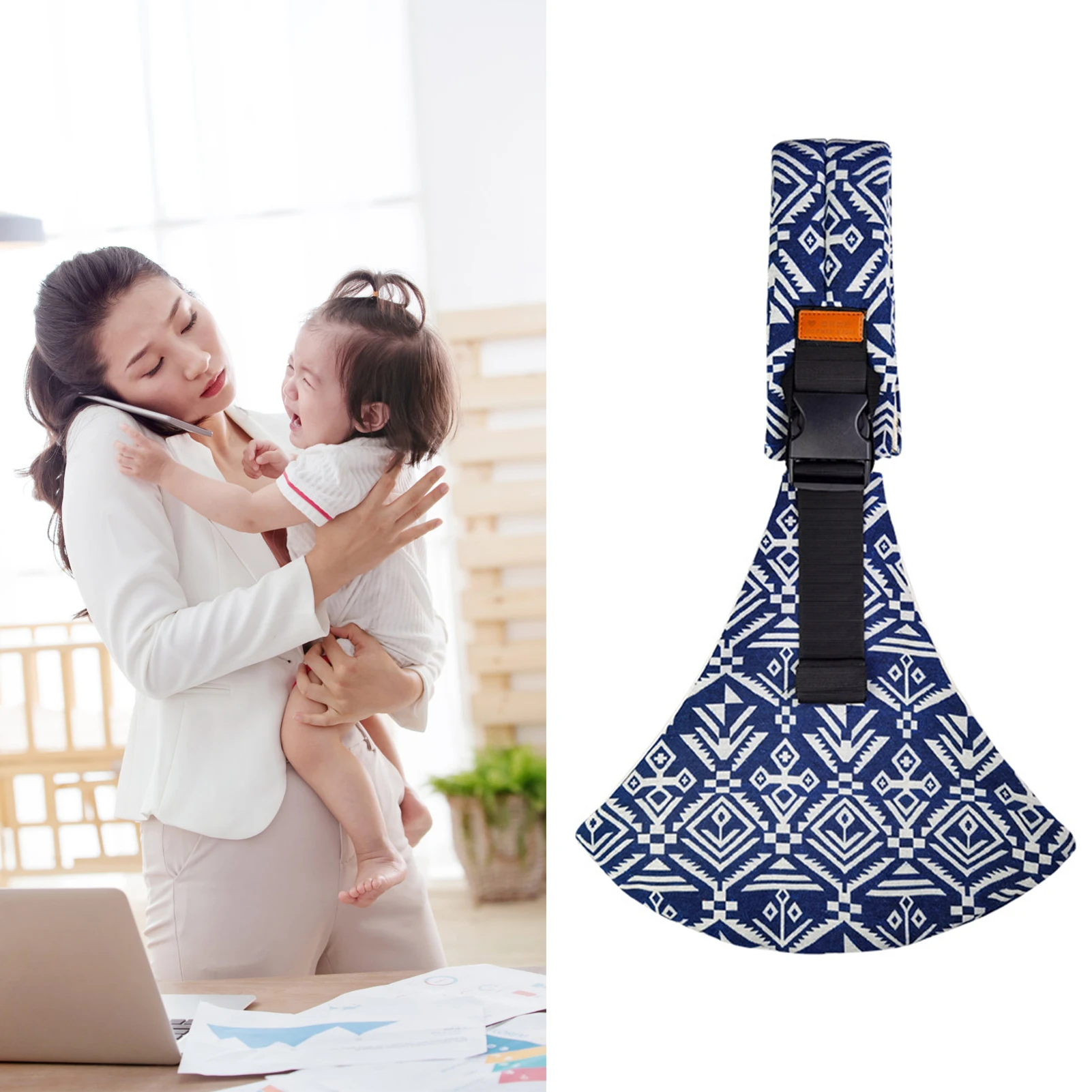 Adjustable Baby Sling Carrier Classic Design Labor-Saving Baby Hip Seat Carrier Suitable for On-The-Go Families