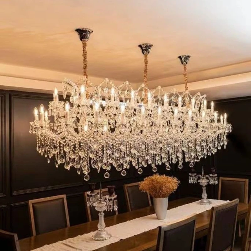 

Restaurant Lighting American Creative Candle Long Chandelier Simple Modern Light