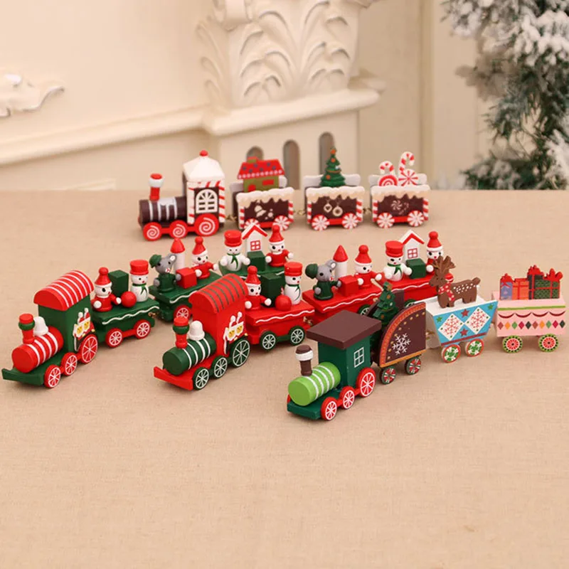 Treno di natale in legno decorazioni di buon natale per la casa regalo per bambini felice anno nuovo 2024 ornamento natale Navidad Noel