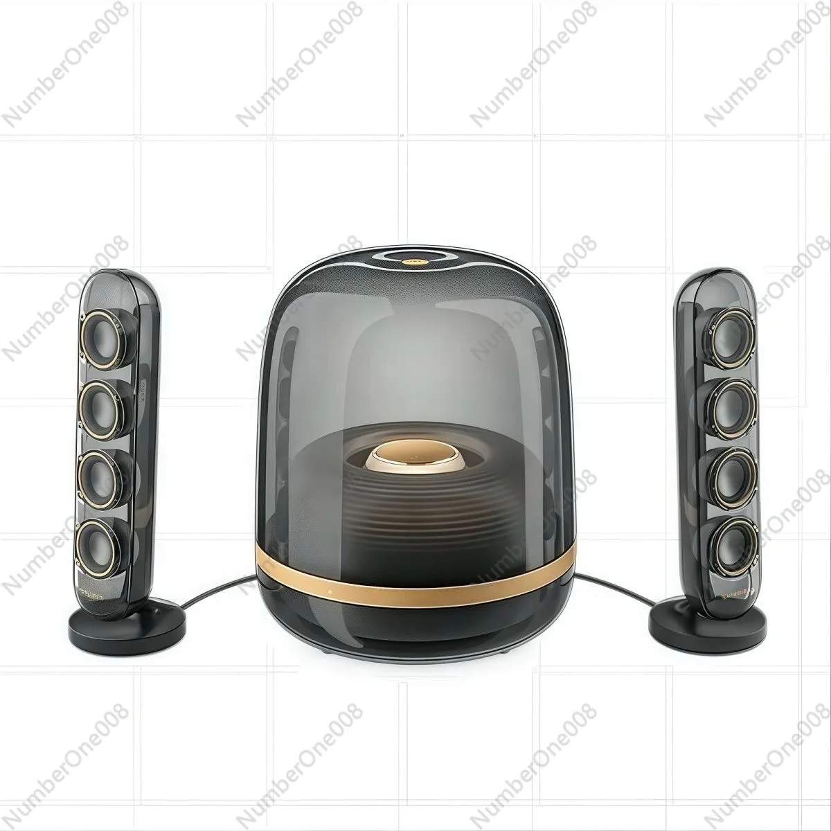 

2.1 High-quality Bluetooth speaker Glazed 4 wireless Bluetooth speaker Home desktop audio Voice intelligent digital