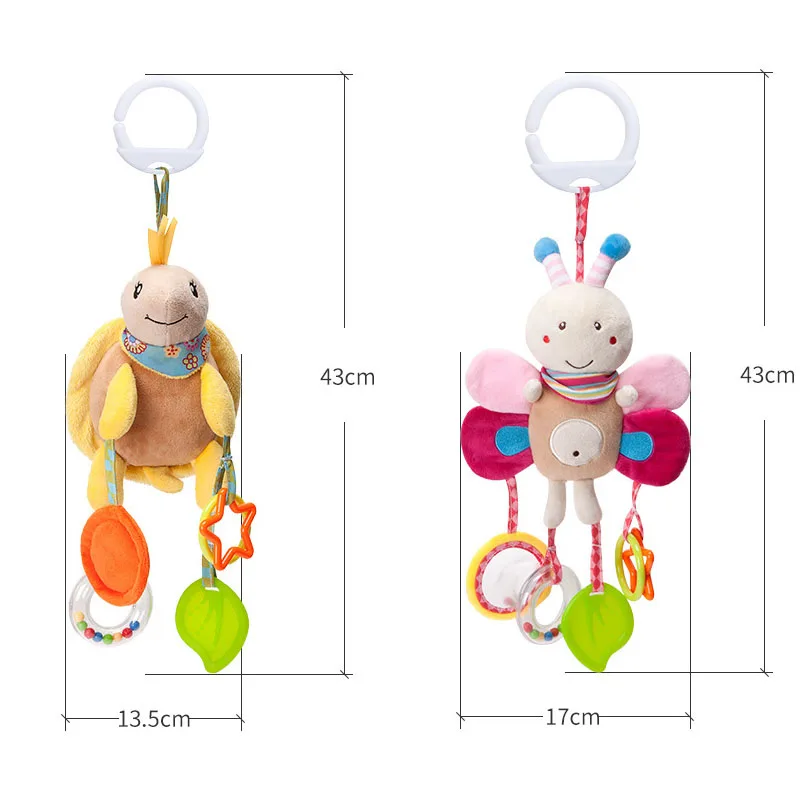 Chocar de pelúcia para bebê recém-nascido, Celulares, Cartoon Animal, Sino Suspenso, Brinquedos Educativos, 0-12 meses, venda quente