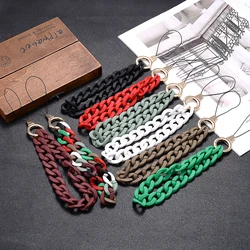 8 Color Lobster Buckle Phone Lanyard KeyChain Acrylic Mobile Phone Strap Lanyards Women Girls Rope For Phone Case Hanging Cord