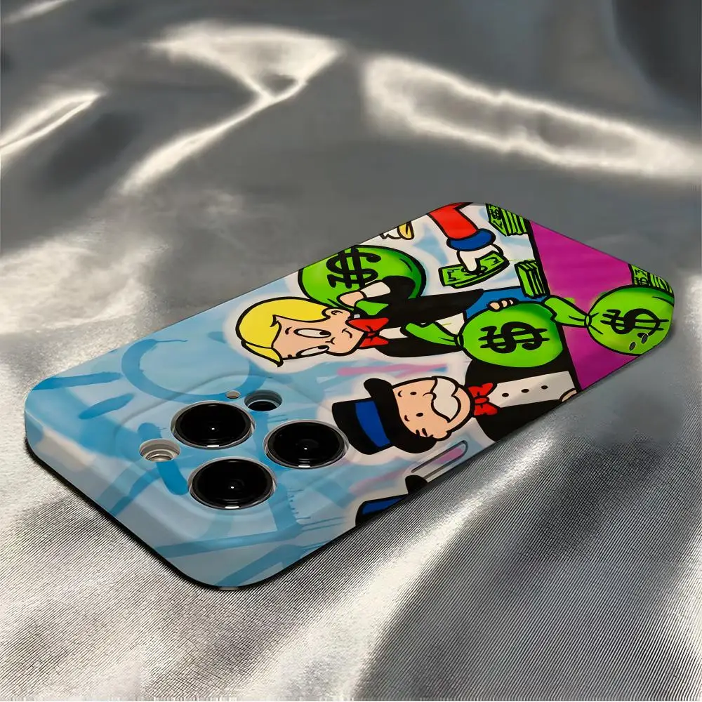 الاتجاه الكرتون الدولار أليك احتكار جراب هاتف آيفون 16 برو ماكس 15 برو 13 14 12 11 8 7 زائد X XR XS ماكس غطاء شامل