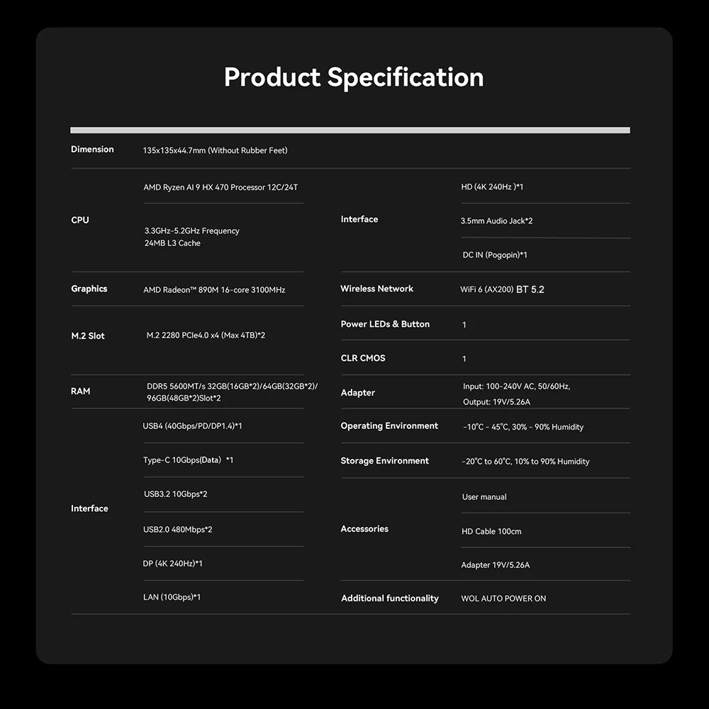 Beelink SER9 Pro SER10 Max Ubuntu Windows 11 OpenClaw Preinstalled AMD Ryzen 7 HX370 HX470 32GB RAM 1TB NVMe SSD Wifi6 Gaming PC