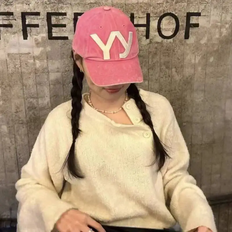 

Розовые бейсболки с вышивкой букв, регулируемые новые уличные кепки, лоскутные солнцезащитные повседневные шапки, спортивные кепки для женщин