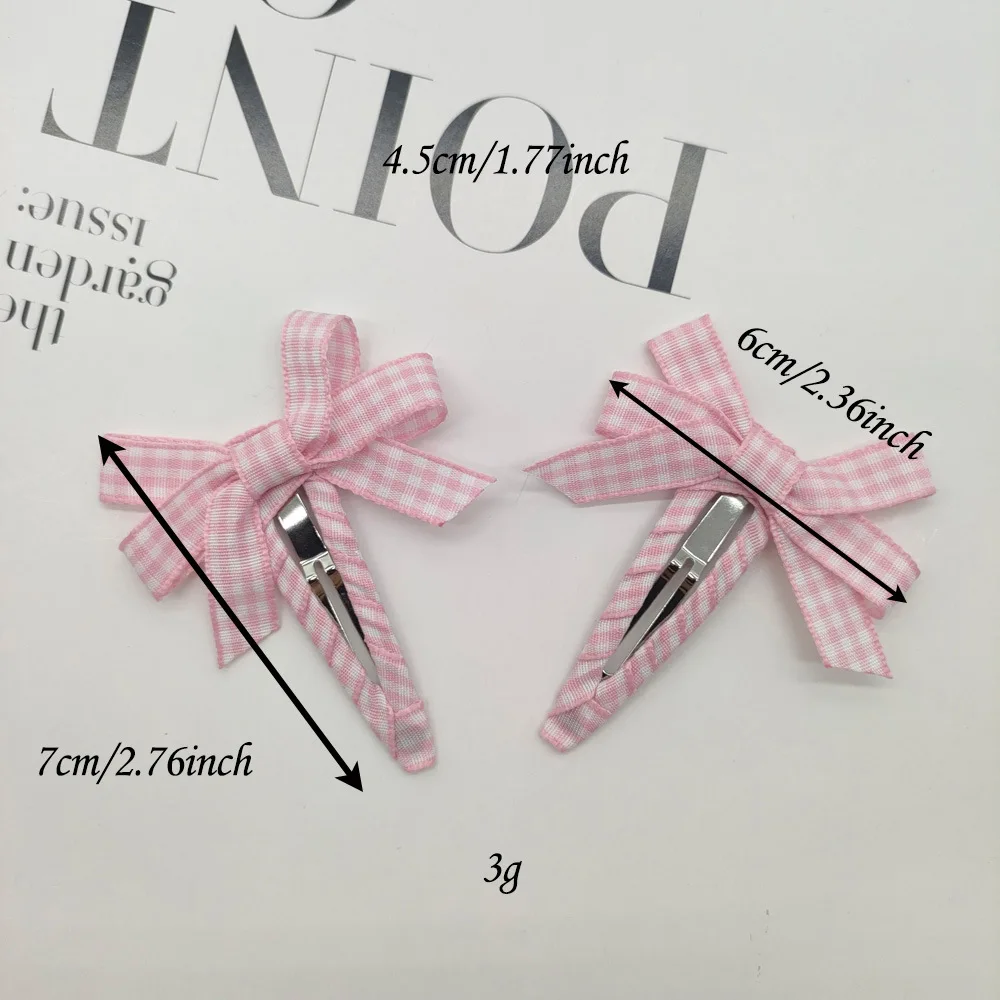 2 قطعة دبوس الشعر المكسور منقوشة الفتيات أغطية الرأس لطيف الحلو القوس دبوس الشعر لا تؤذي الشعر الجانب أدوات تصفيف الشعر اكسسوارات #5