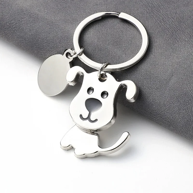 Porte-clés en métal de dessin animé créatif pour les amoureux des animaux de compagnie, porte-clés animal mignon, breloques, pendentif de sac souvenir, ornements, accessoires, cadeau