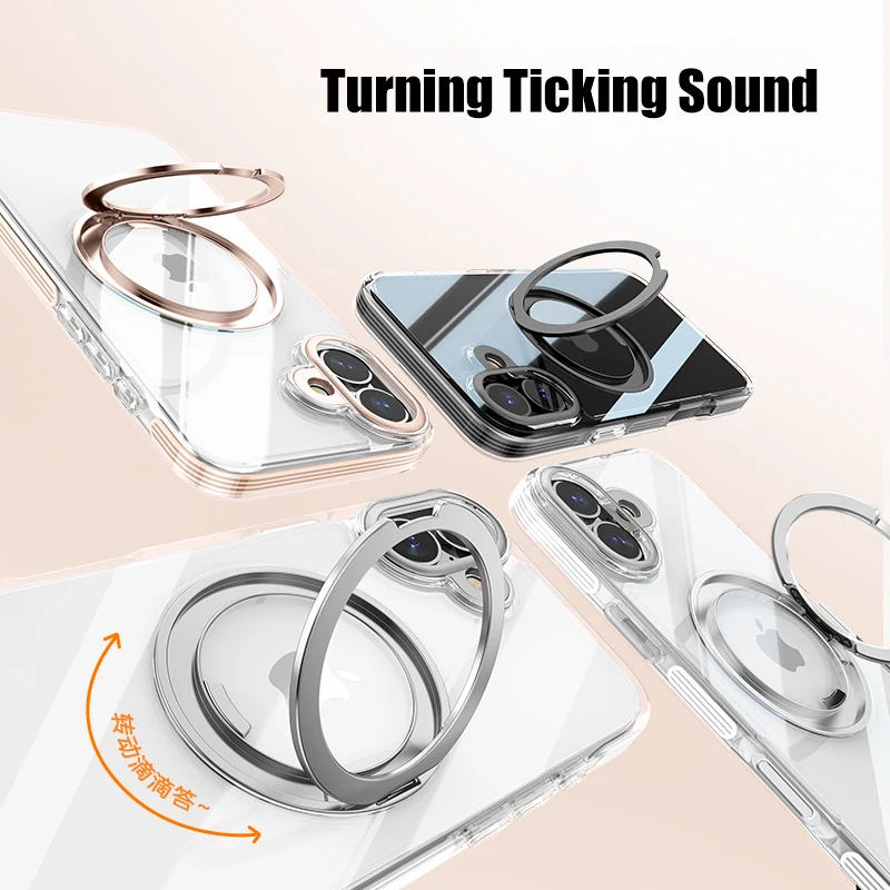 Прозрачный чехол-подставка для iPhone 12 13 14 15 16 Pro Max Plus