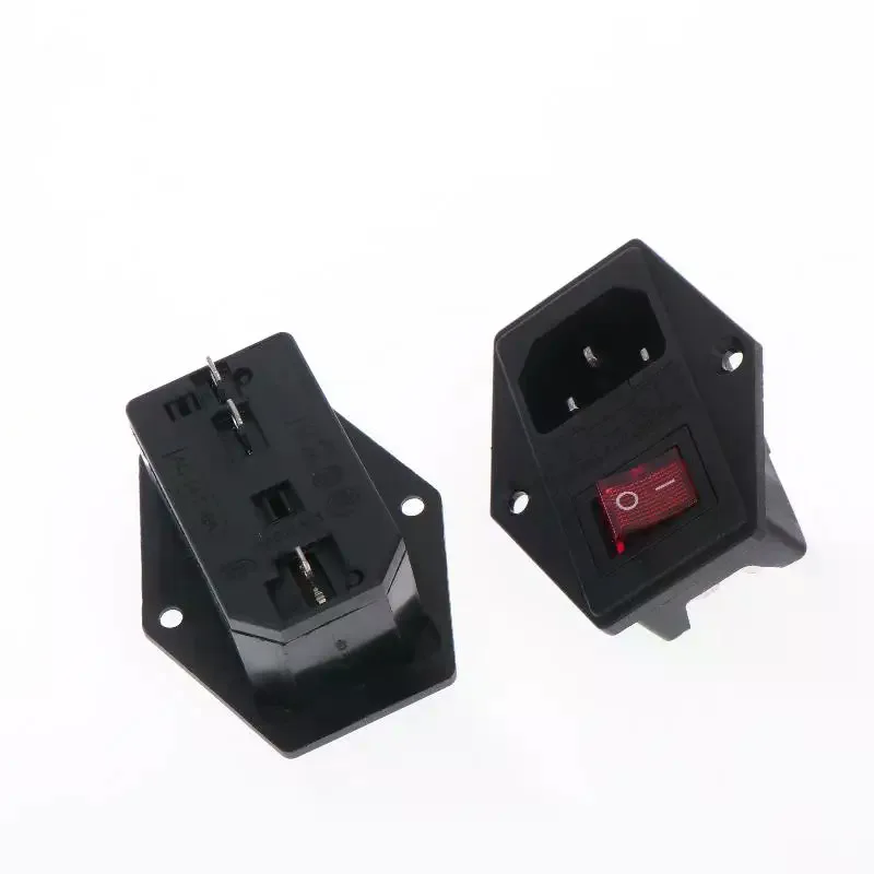 Printer Parts 220V 110V Power Supply Switch Male Socket With Fuse For 3D Printer DIY Use 3D Printer Accessories 3D