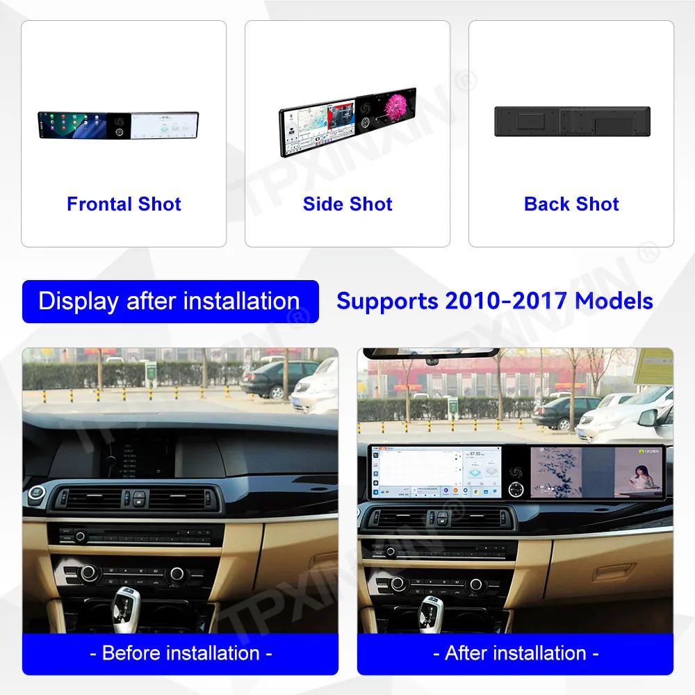 For BMW 5 Series 10 inch -10 de 2010 - 2017 CIC NBT car Dual 12.3inch Screen Multimedia GPS  Navigation Android 13.0 head unit