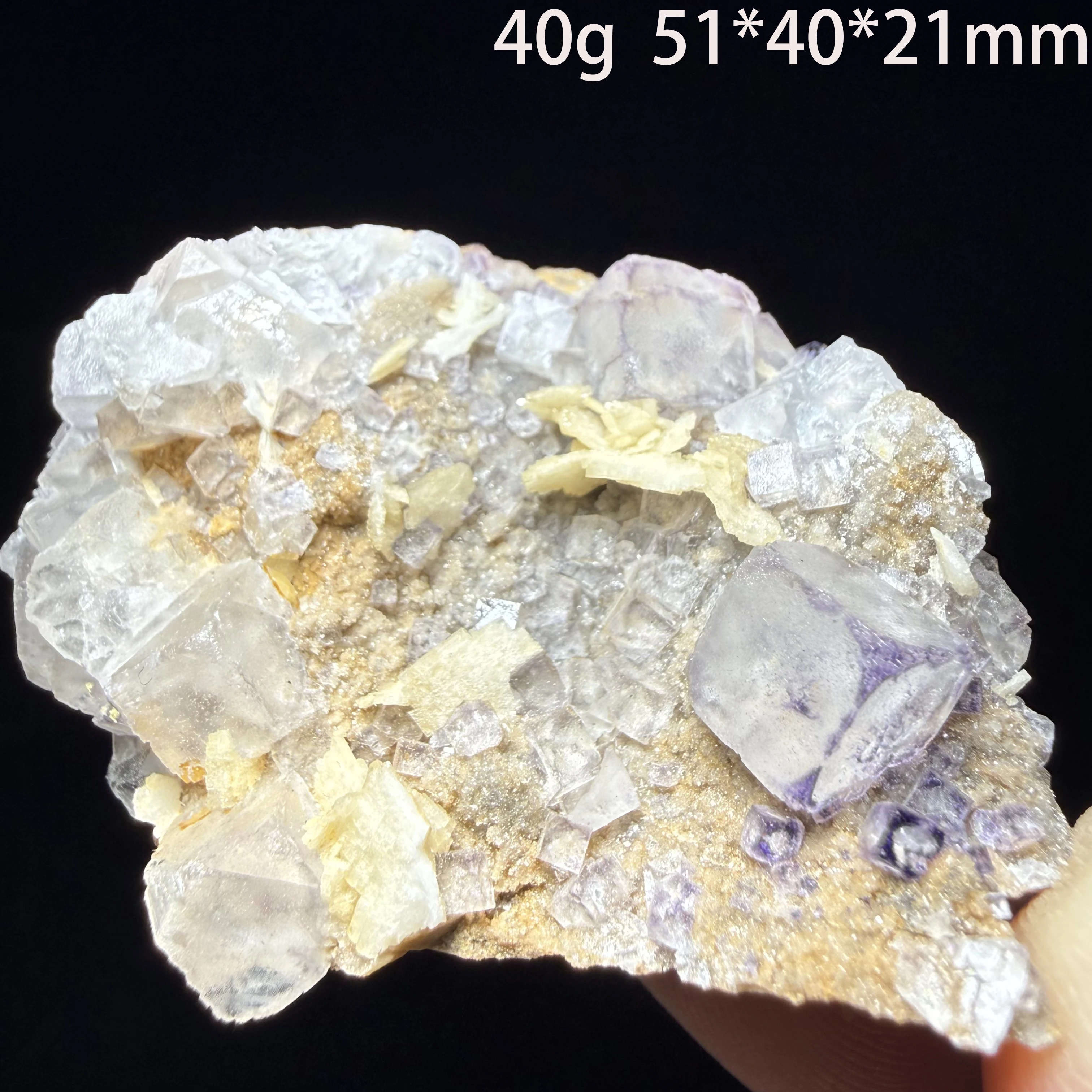 Natural Purple Edge Fluorite with Barite Symbiotic Mineral Specimen Crystal Cluster Healing Stone Collection A3-2-13
