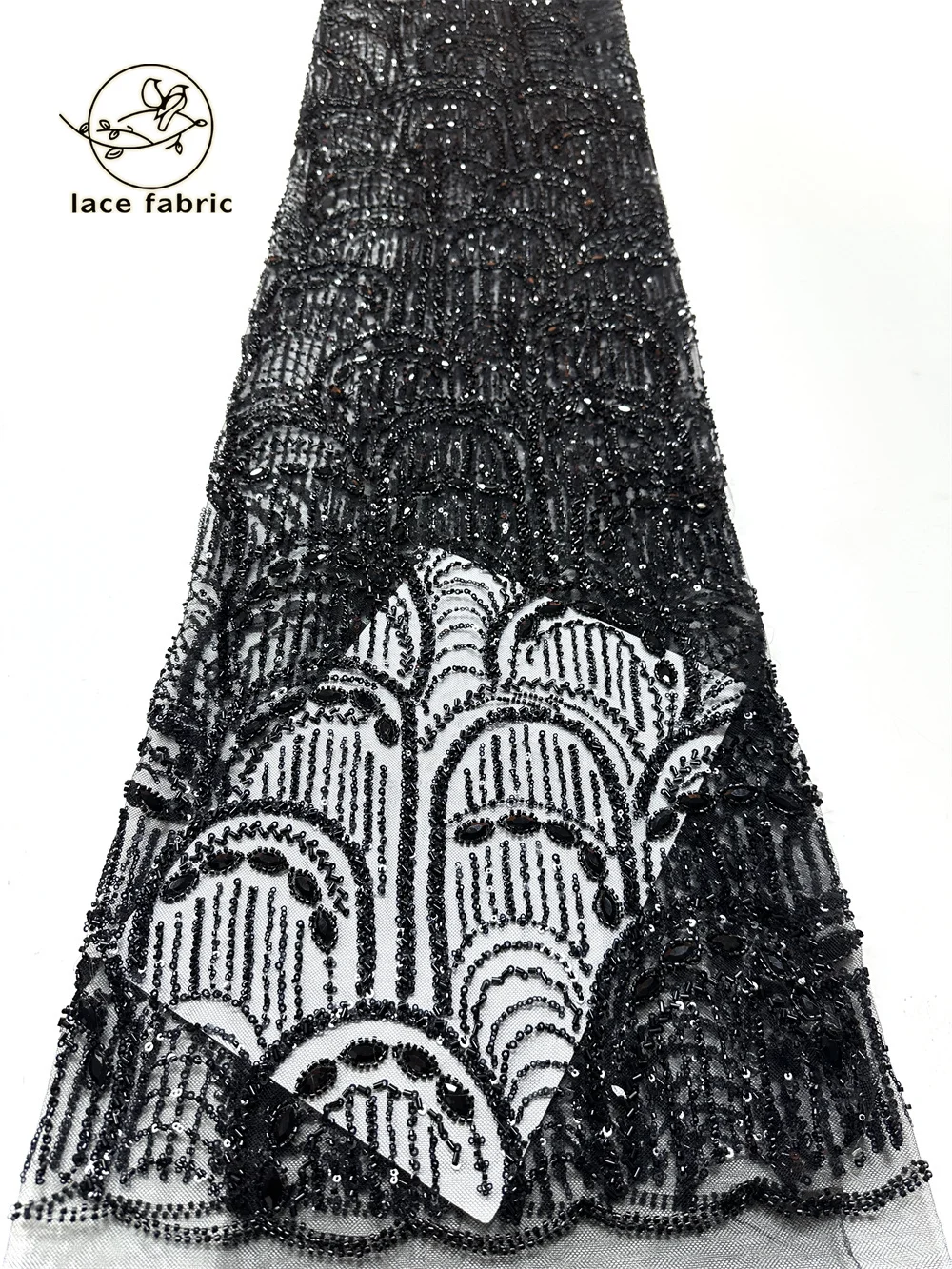 Luxoury High End Stones Embroidered Tulle Handmade Sequins Groom Net Lace French Party Evening Dresses Wedding Mesh Fabric Diy