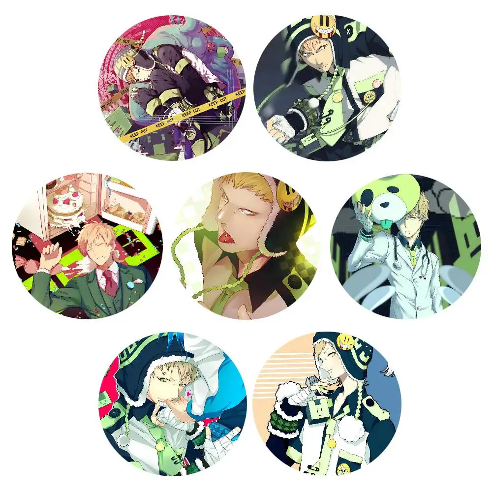 Noiz Game D-DRAMAtical Murder Badges Round Badge Tinplate Coin Brooch Clothing Backpack Accessories Lapel Pin