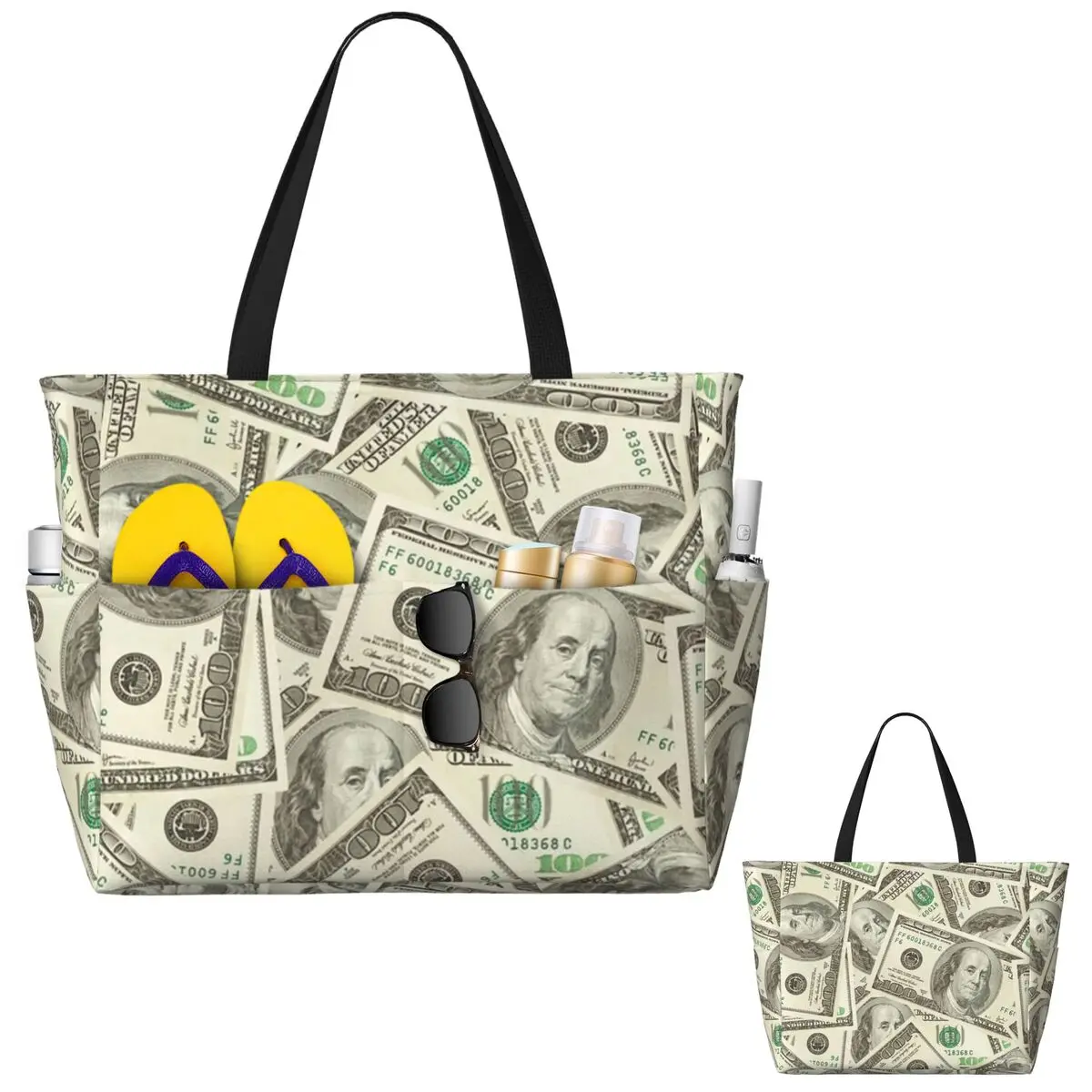 กระเป๋าโท้ทลายธนบัตรดอลลาร์สหรัฐ กระเป๋าใส่ของไปทะเล กระเป๋าออกกำลังกาย กระเป๋าโยคะ กระเป๋าเดินทางขนาดใหญ่สำหรับผู้หญิง กระเป๋าฟิตเนส