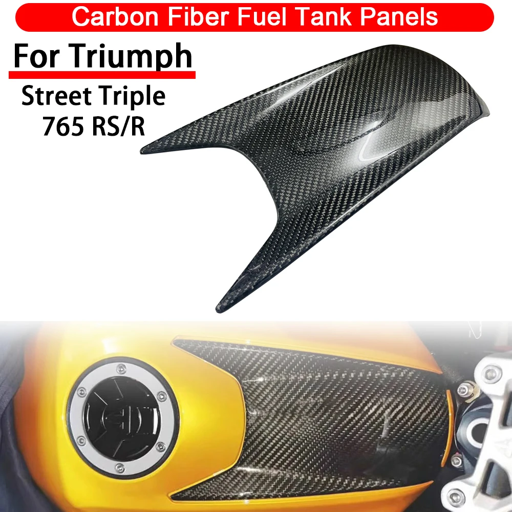 New Motorcycle Accessories Fuel Tank Housing Fairing For Street Triple 765RS/R moto2 2023 2024 Fuel Tank Panels Carbon Fiber