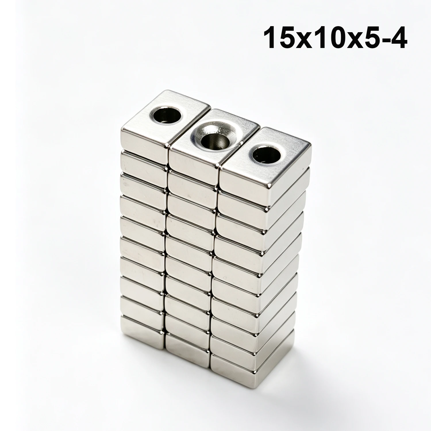 Strong Neodymium magnet 15x10x5-4mm Rare Earth Permanent  Magnet N38 NdfeB Permanent Magnetic Imanes Block With Holes for DIY