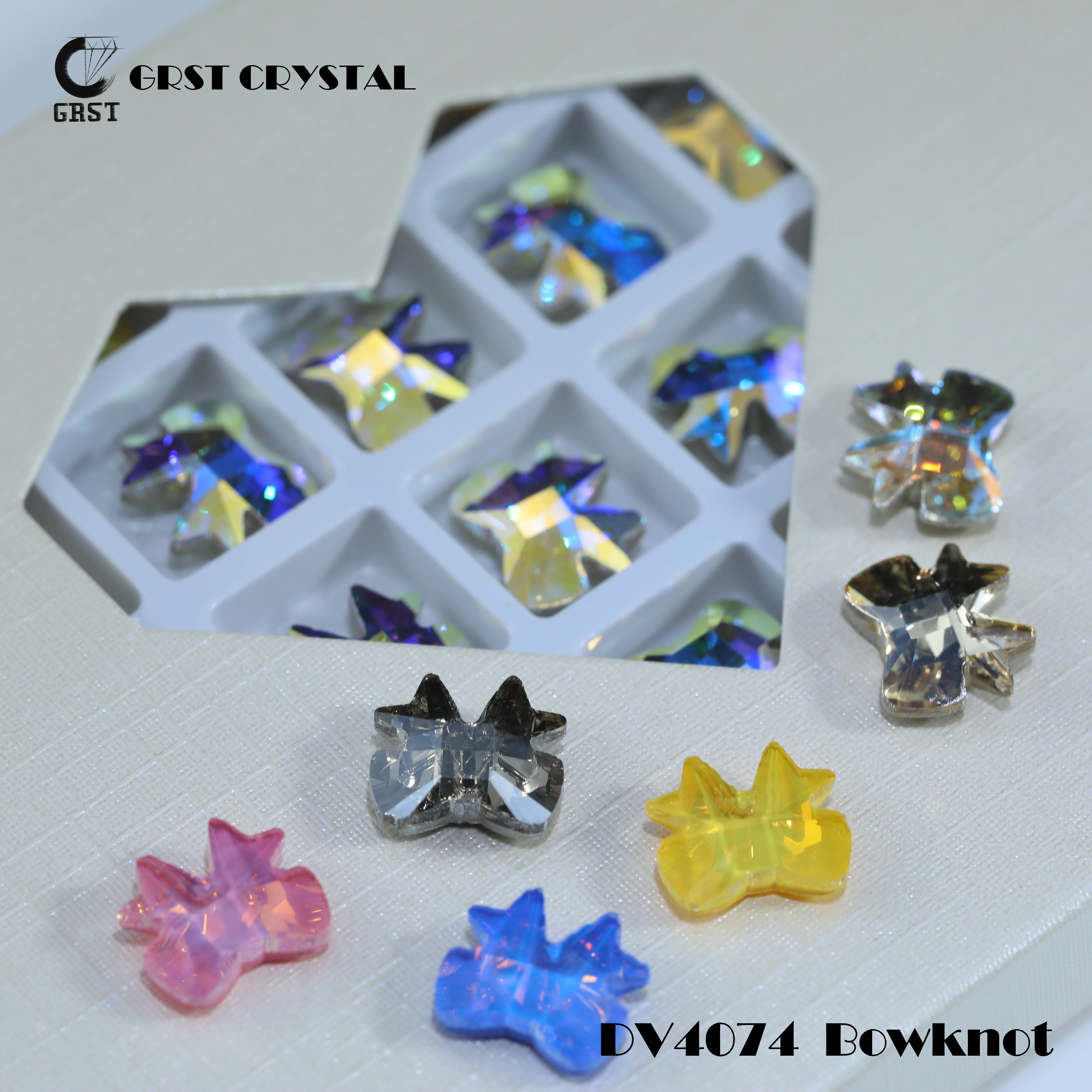 Schleifenförmige A-Punkt-Rückseite Krallensteine Glänzende Kristall-Verzierssteine DIY-Zubehör für Haarschmuck, Nagelkunst, Taschen, Hochzeitskleider – Detail 4