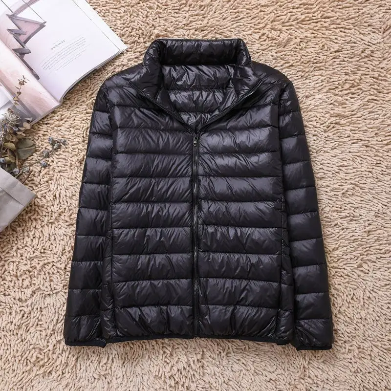 Lightweight Pure Color down Cotton Jacket Women's Winter Loose plus Size Short Coat Mommy's Hat Collar Small Cotton Padded Vest