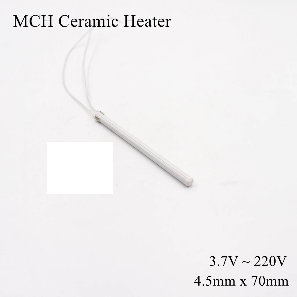 φ 4.5mm x 70mm 5V 12V 110V 220V MCH High Temperature Ceramic Heater Tube Alumina Electric Heating Rod Duct Pipe HTCC Metal Dry