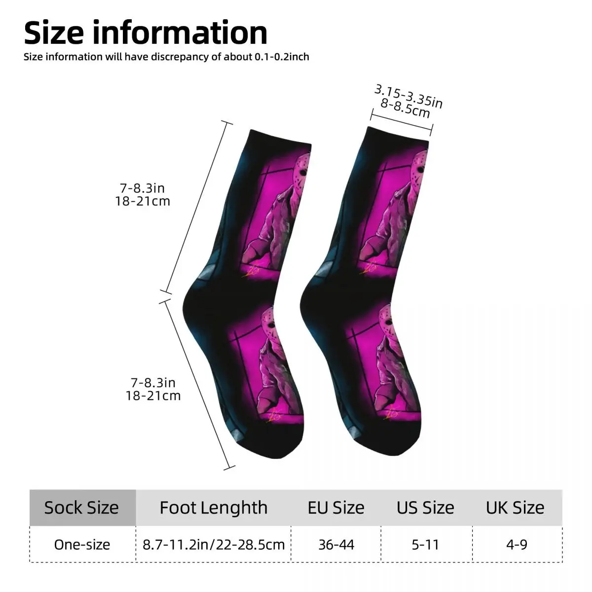 The Man In The Purple Mask Kawaii Socks School Cartoon Pattern Socks