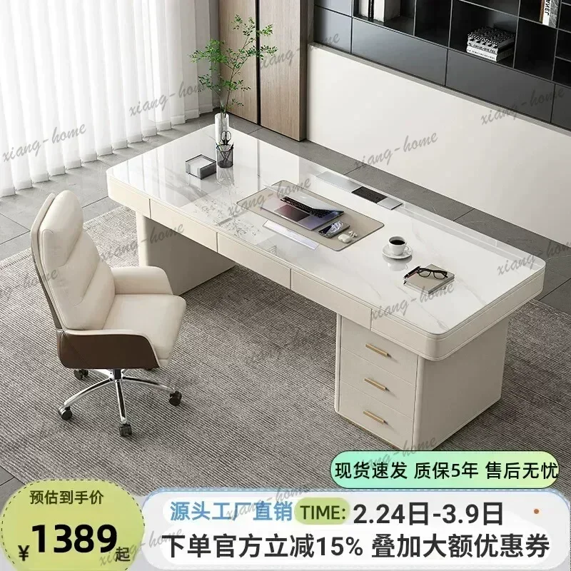 Slate Desk Cream Style Beauty Salon Consultation Workbench Light Luxury Modern Home Study Bedroom Office Computer Desk