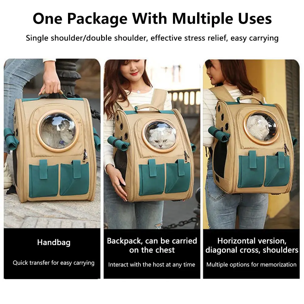 NEW High-end Pet supplies Cat backpack transparent expandable backpack Outdoor Pet Shoulder bag Foldable Transparent Handbag