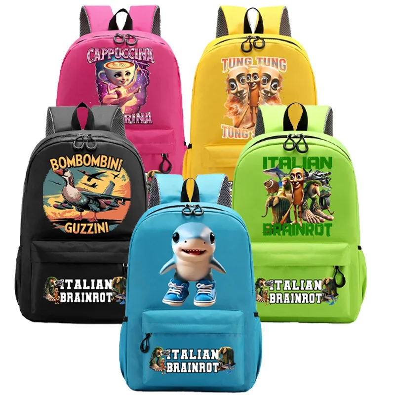 

Italian Brainrot Kids Backpack Cartoon Animal Printed Schoolbag Large Capacity Knapsack Students School Backpacks Children Gifts