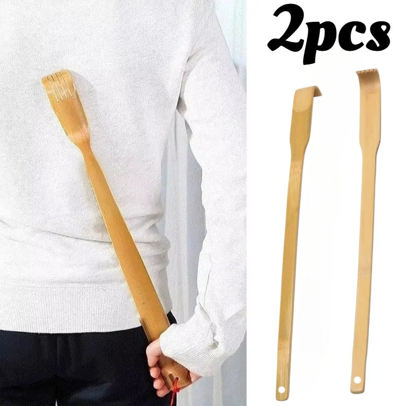 2 Back Scratcher Bamboo for Old People - Scratching Massager, Body Massage Anti-Itch Scraper Stick, Health Care Product Tickling