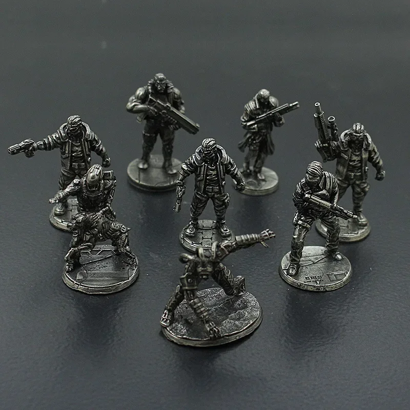 

Retro Metal Miniature Warrior Model Cyberpunk Technological Sense Soldier Mannequins Desktop Game Ornaments Gifts