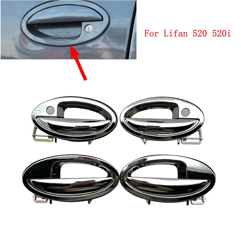 

4PCS For Lifan 520 520i Breez Chrome Exterior Door Handle Covers Accessories Good Quality Metal Stickers Car Styling