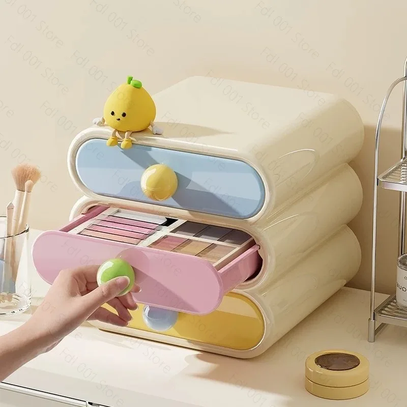 Dopamine Desktop Organizer – 3-Tier Drawer Multi-Function Stationery Shelf for Office & Dorm
