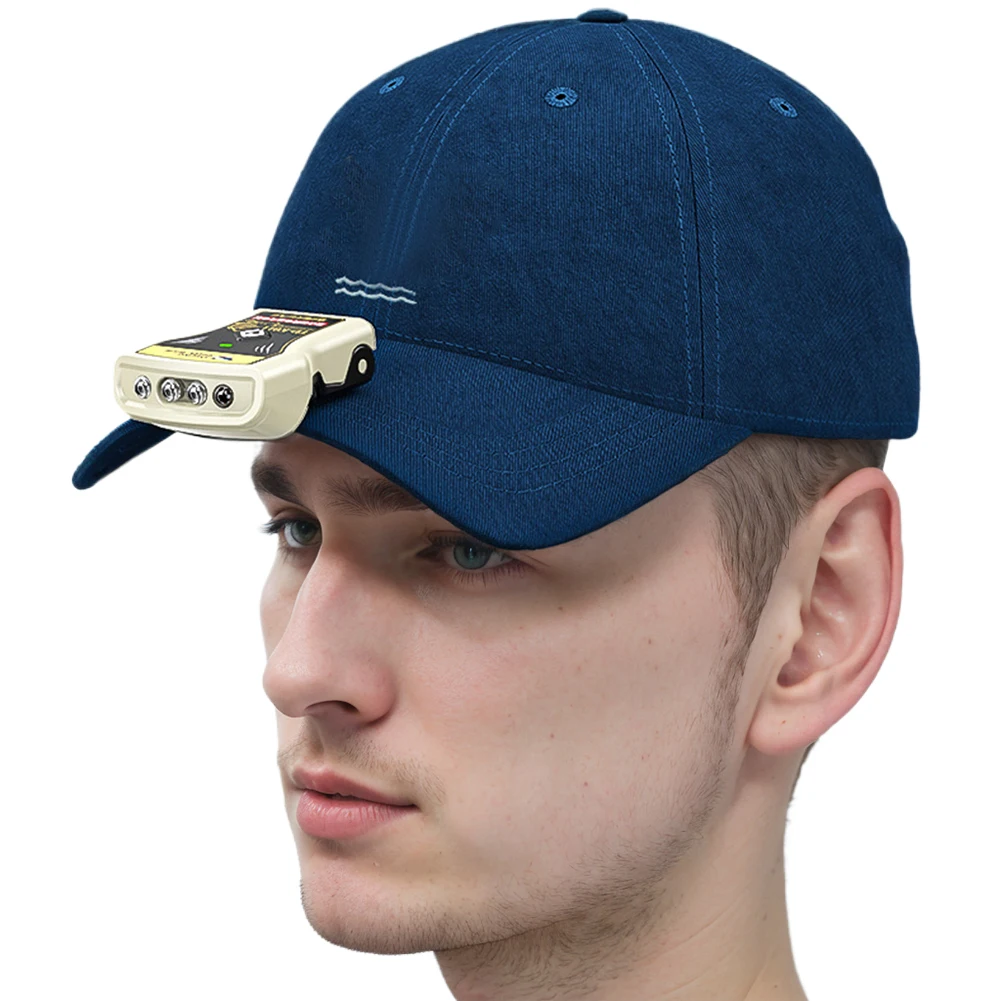 

Светодиодный налобный фонарь для кемпинга, 200 мАч, супер яркий светильник с зажимом для шляпы, IPX4, водонепроницаемый мини-кепки, налобный фонарь, дисплей мощности для ночной рыбалки