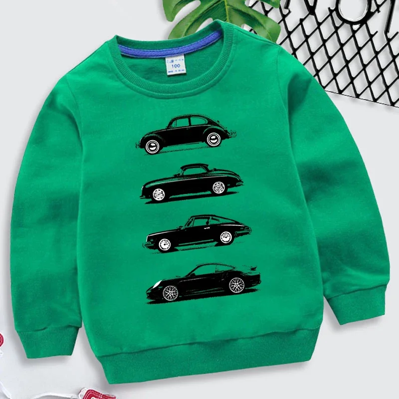 Hoodies 2023 Fashion Boys O-neck Sweatshirt Rally Group B Cars Print Tracksuit Fashion Car Fans Kids Clothes Girls Streetwear