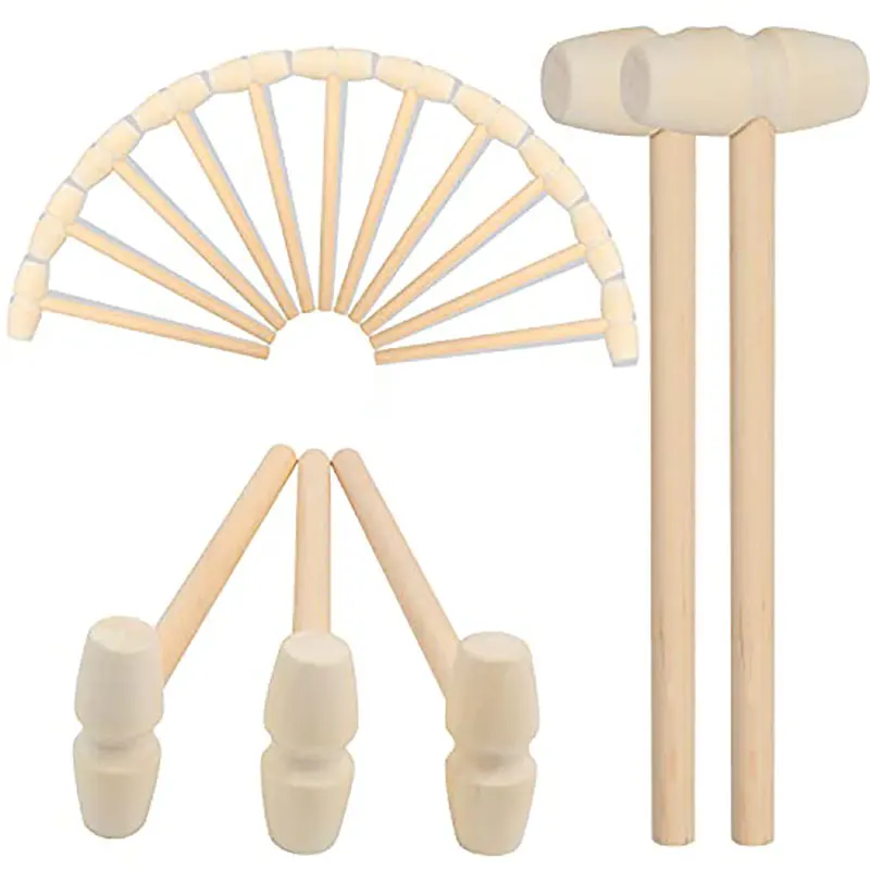 

2/4/6pcs Mini Wooden Hammer Pounder Replacement Wood Mallets for Cracking Chocolate Nut Lobster Tools DIY Crafts Making Kid Toys