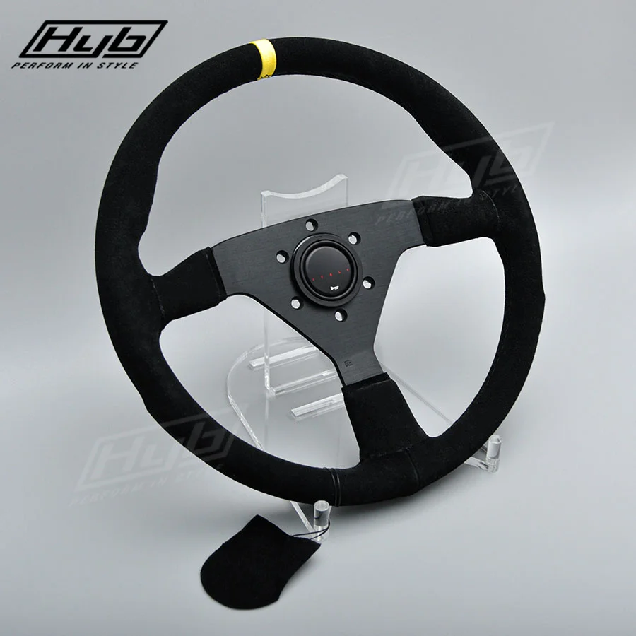 JDM Sports Montecarlo Race Steering Wheel 14INCH Suede Leather Rally Racing Car Steering Wheel