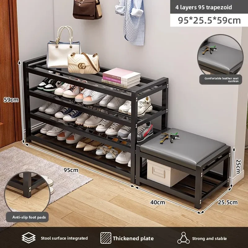 Shoe Rack Home Door Multi-layer Carbon Steel Entry Door Simple Shoe Change Stool Can Sit Outside The Door Corridor Shoe Cabinet
