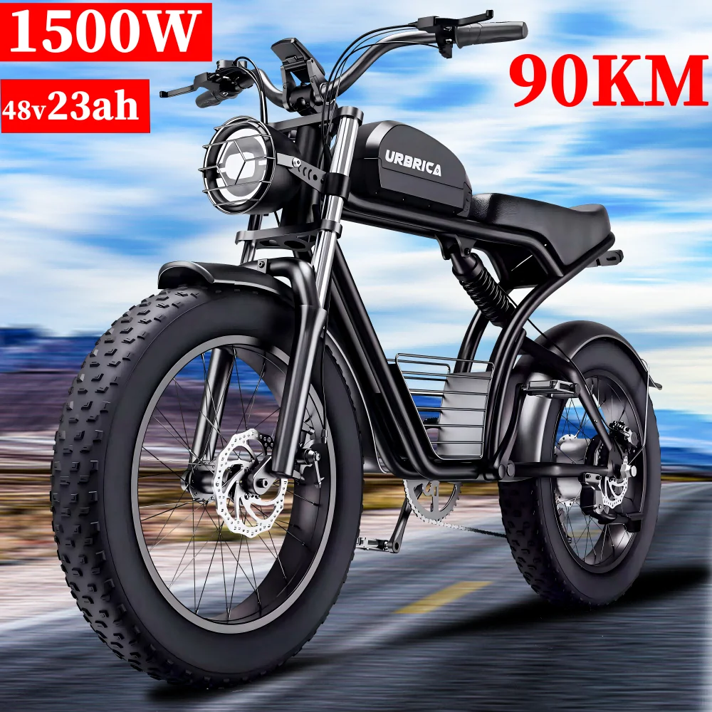 New Super 73 Bike Electric Bicycle Full Suspension 48V23AH 1500W Motor Powerful 20inch Ebike Invert Fork E Bicycle