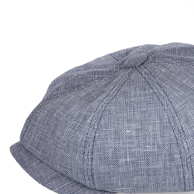 Spring Summer Retro Beret Hats Wild Casual Dad Hats Unisex Octagonal Cap New Linen Blue Casual Newsboy Hat for Men Women BJM111