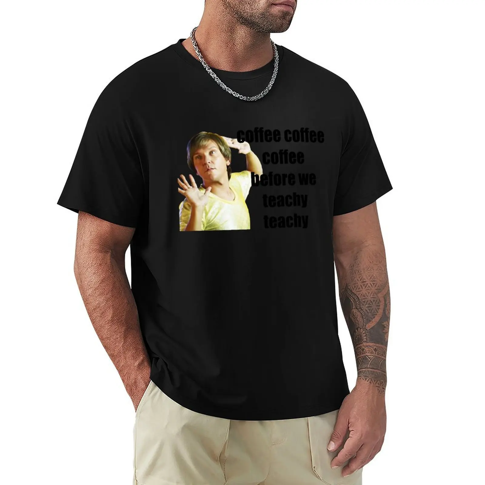 Camiseta mr g - coffee coffee coffee before we teachy teachy, camiseta para fiesta navideña