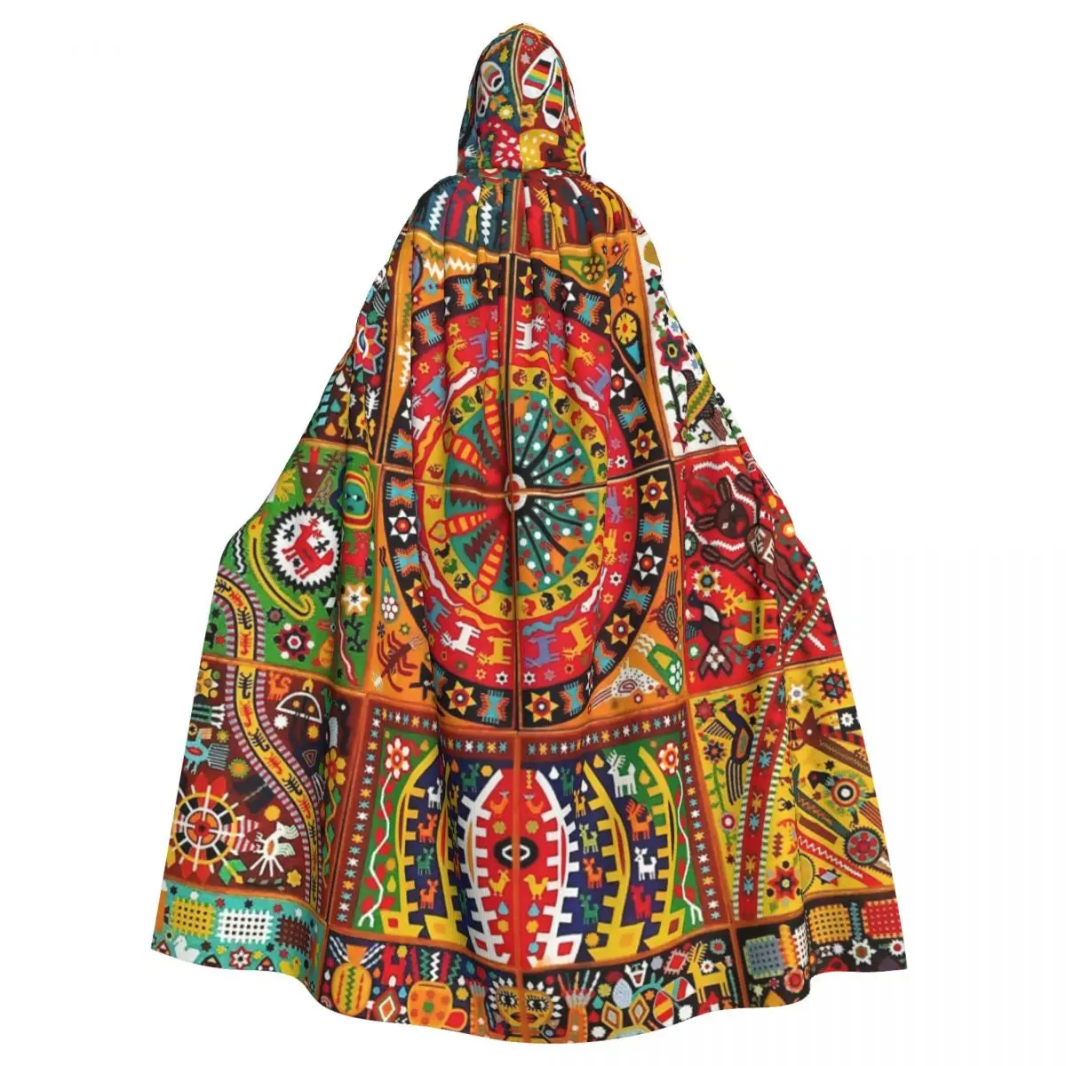 

MEXICO ART Metal Hooded Cloak Halloween Party Cosplay Woman Men Adult Long Witchcraft Robe Hood